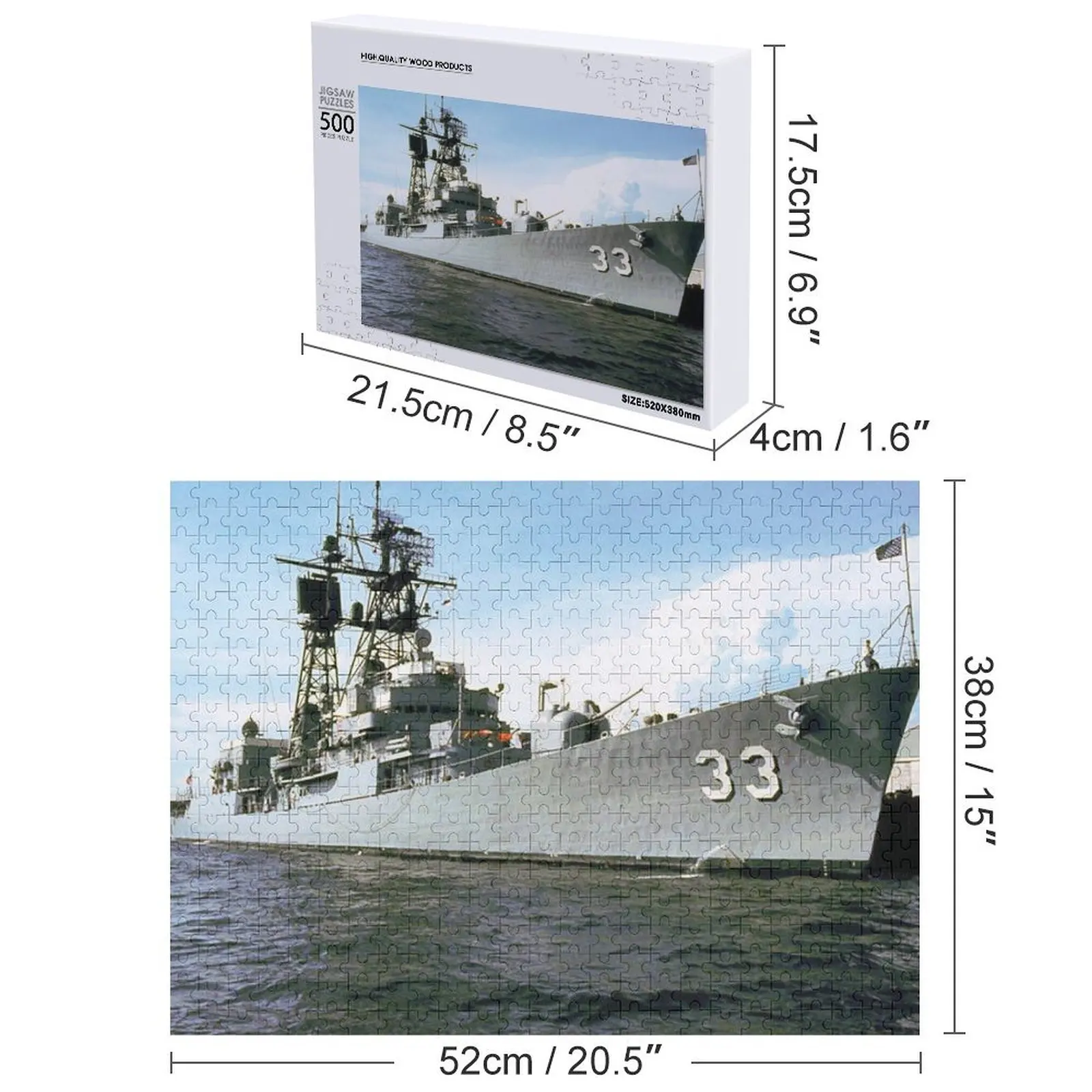 USS بارسونز (DDG-33) متجر السفينة بازل قطع مع صورة شخصية حيوانات خشبية ألعاب شخصية لغز اسم شخصي