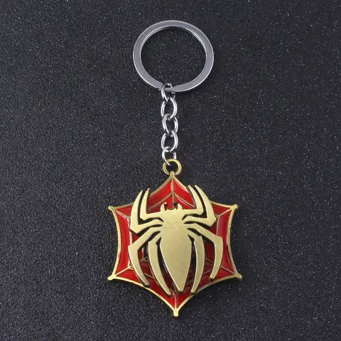 LLavero de hoja de araña giratorio de película, llavero de araña creativo, accesorios de Cosplay, guapo para hombres y mujeres, joyería para mochila
