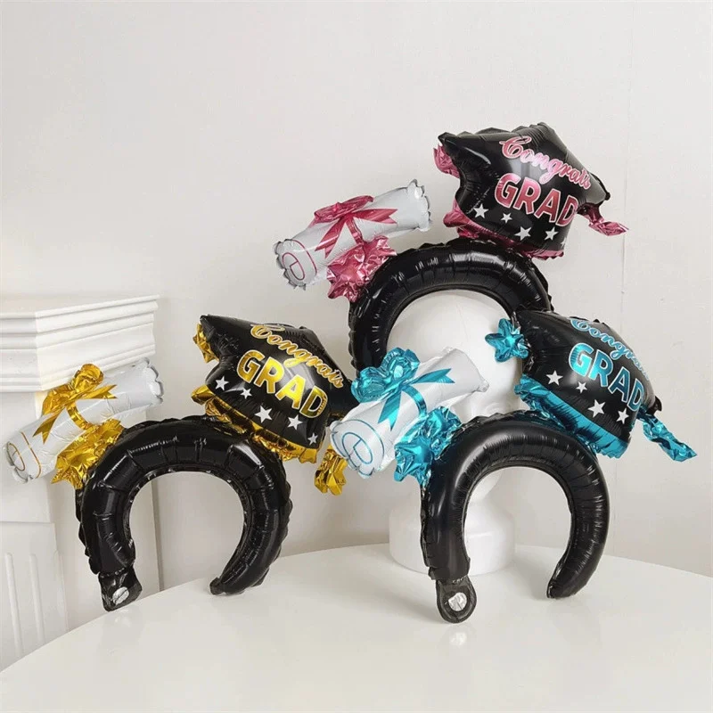 10/30/50 قطعة مجموعة جديدة سوداء قبعة التخرج عقال بالون مجموعة نفخ 2025 موسم التخرج زينة الحفلات