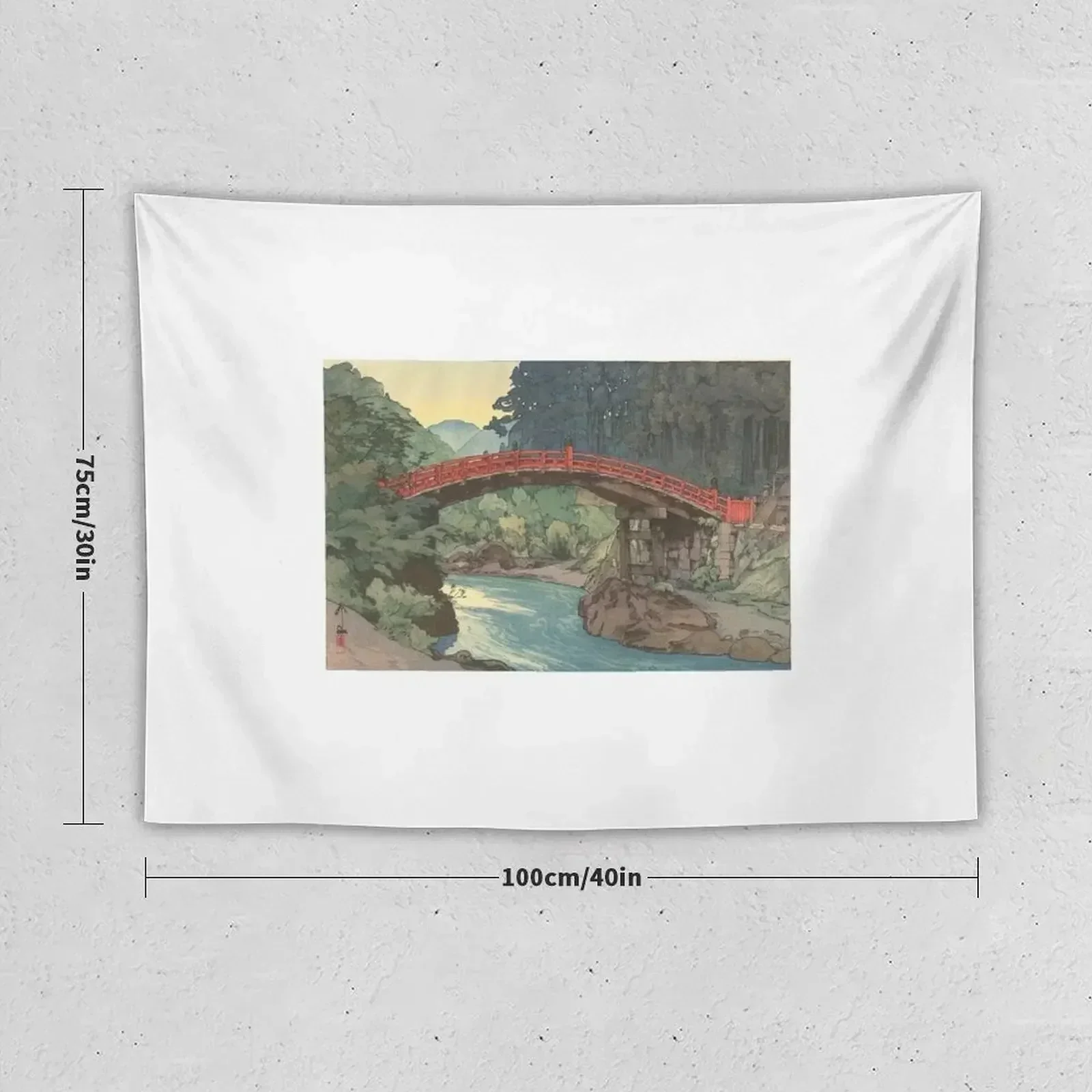 Sacred Bridge in Nikko Hiroshi Yoshida Hanga Art Tapestry Nordic Home Decor Wall Deco Tapestry