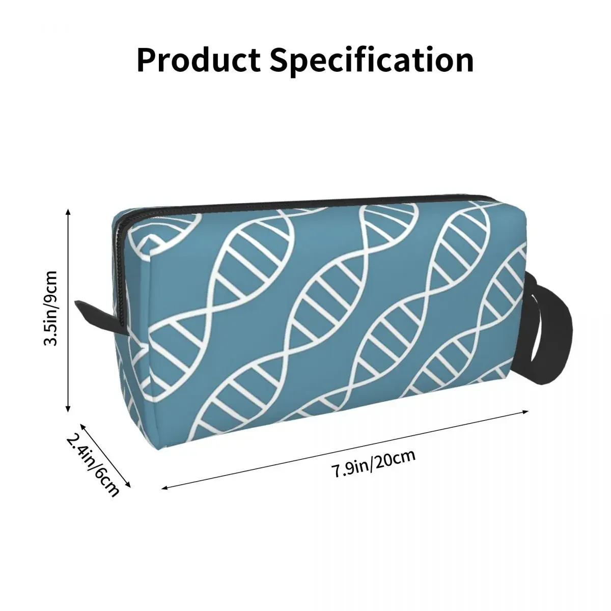 DNA Biotech Pattern Blue Makeup Bag Cosmetic Organizer Storage Dopp Kit Toiletry Cosmetic Bag Women Beauty Travel Pencil Case