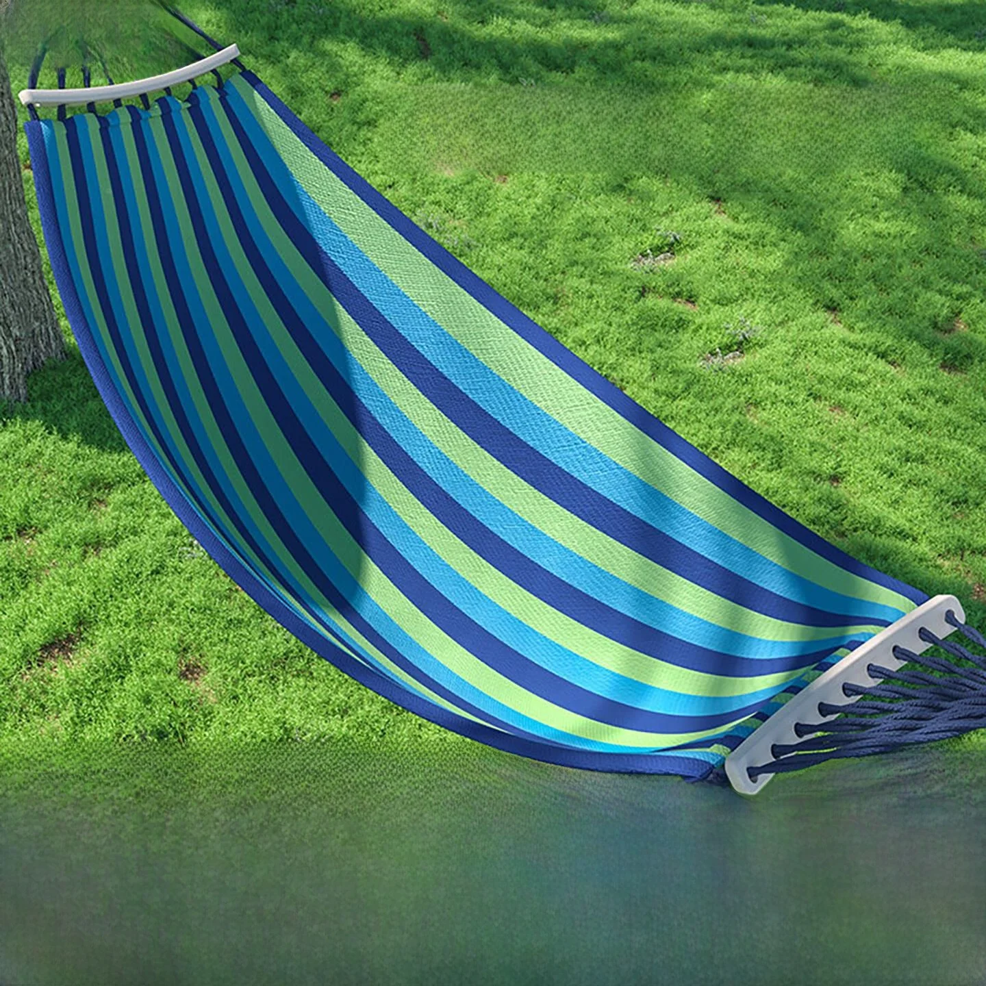 outdoor-canvas-hammock-stripes-adult-hanging-swing-single-double-person-strip-outdoor-bend-rod-polyester-cotton-hamm