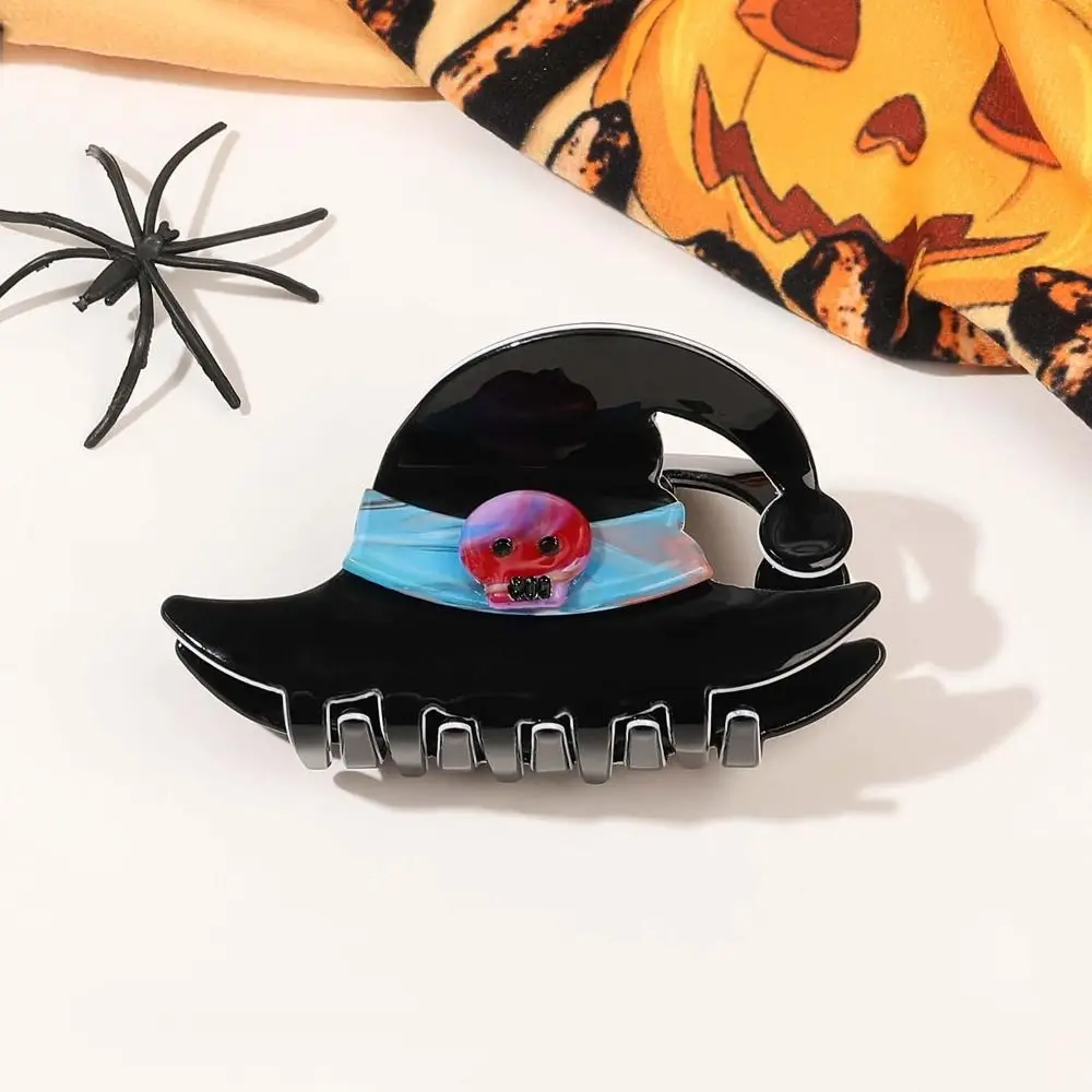 

Acrylic Halloween Shark Clip Waterproof Contrast Color Skull Shark Clip Castle Gradient Color Acetic Acid Hair Claw Girls