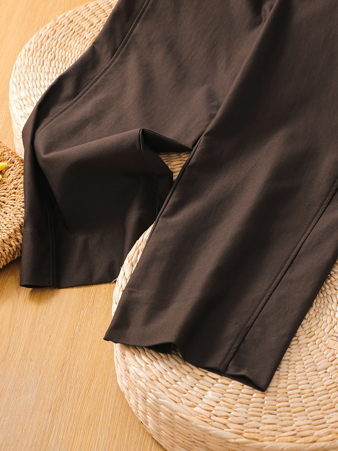 Busin المرأة بنطال ذو قصة أرجل واسعة عالية الخصر مستقيم قطع فضفاضة تناسب بناطيل كاجوال Faionable تنوعا ربيع الخريف جديد Arr...