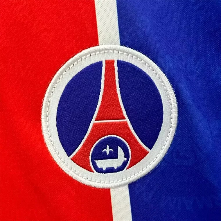 قميص كرة قدم رجالي بتصميم كلاسيكي لموسم 995-996 لنادي باريس سان جيرمان، زي رياضي بأكمام قصيرة #4