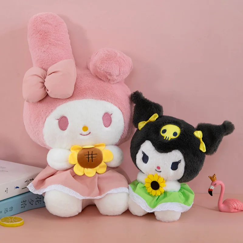 

28/45cm Sanrio Kuromi Melody Cinnamoroll sunflower Cartoon Plush Stuffed Toys Plushie Soft Dolls Pillow Birthday Gifts kids