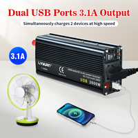 LVYUAN Inverter DC12V AC220V 1500W/2000W/2600W Car Converter Universal Socket LED Display travel Solar Energy Battery Inversor