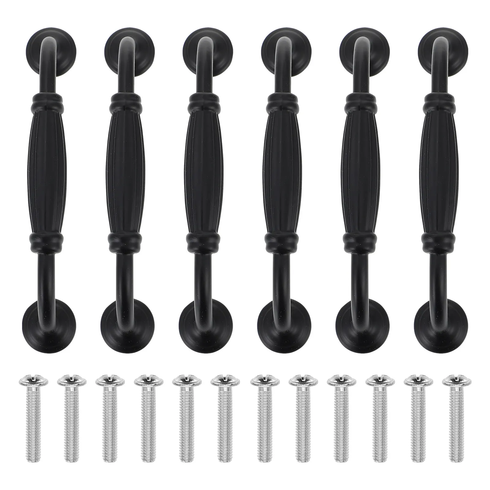 6Pcs Sleek Aluminum Alloy Cabinet Pulls Handle for Drawer Door Wardrobe Dresser Cupboard Furniture Modern Minimalist Easy Mount