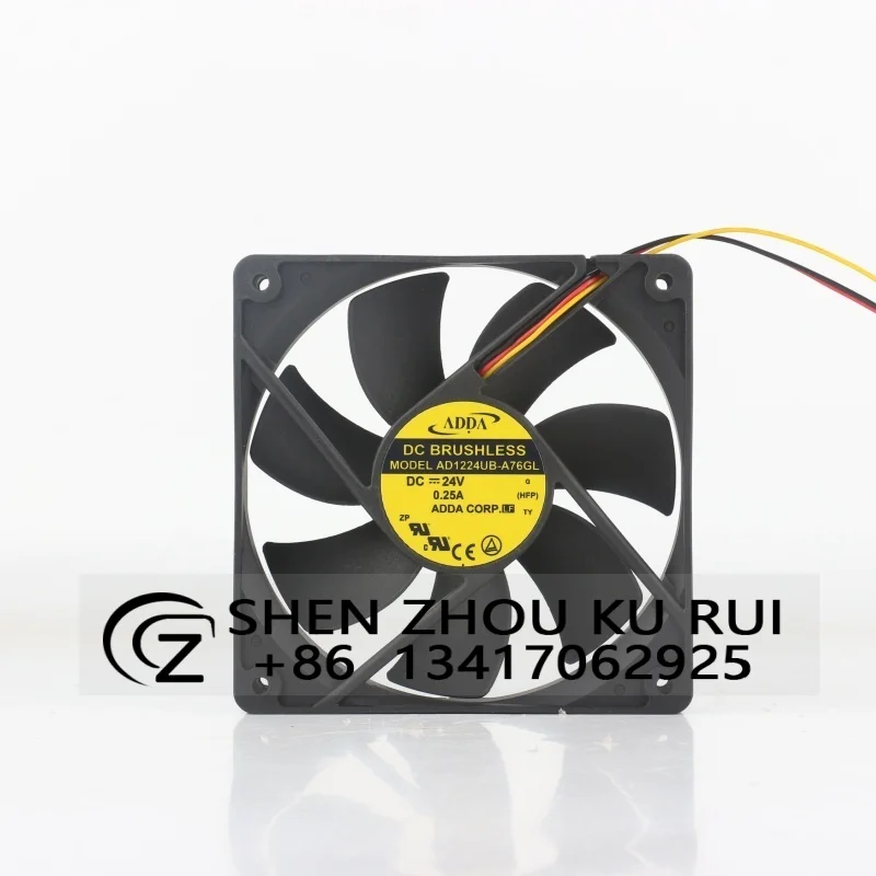 AD1224UB-A76GL Original ADDA  DC 24V 0.25A AC EC 12025 120X120X25MM 12CM Axial Flow Converter Three-wire Cooling Fan