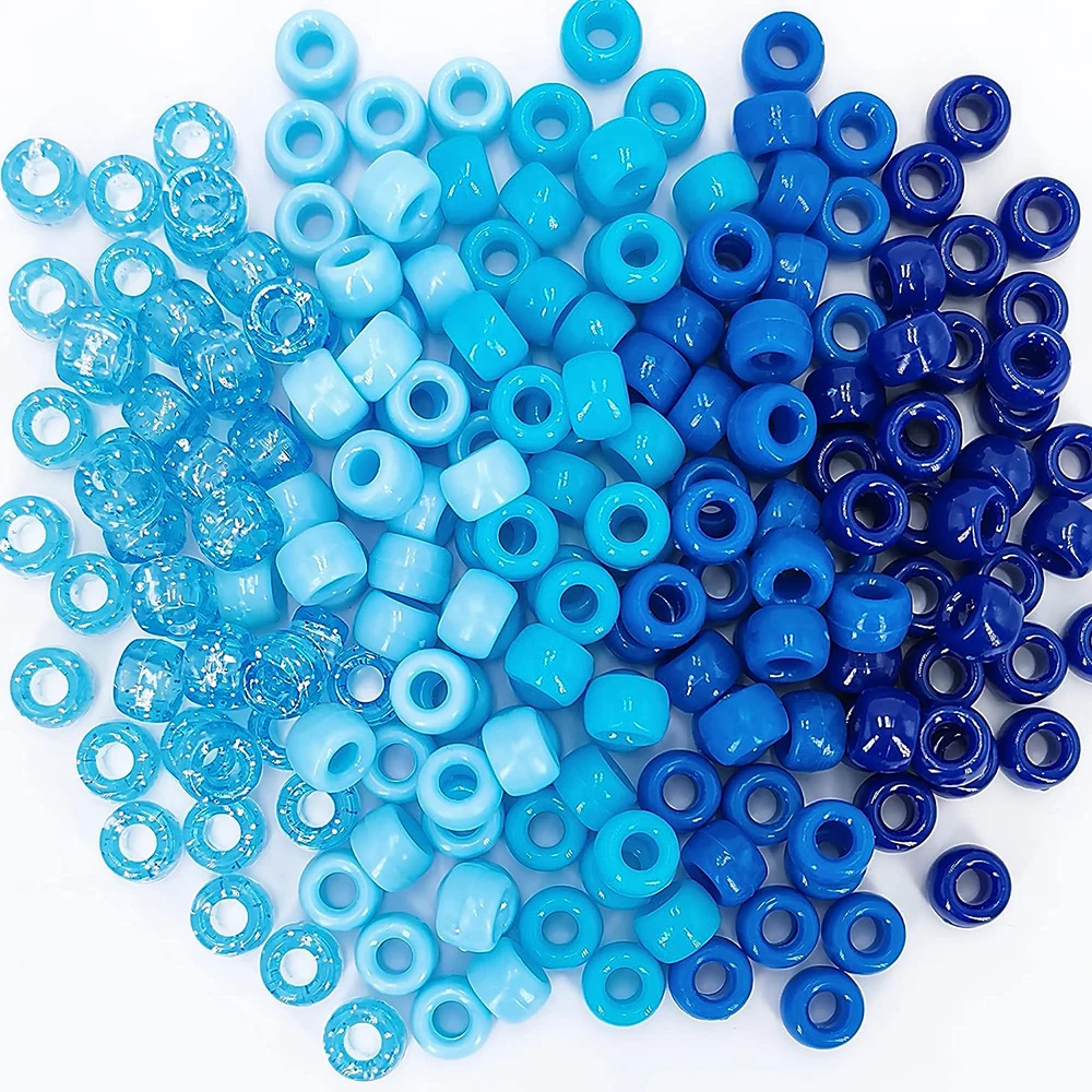 1000PCS Pony Bead Pack Plastic Bead Set for Bracelets Making Kit 9mm Kandi Beads Hair Beads for Braid Beads for Jewelry Making