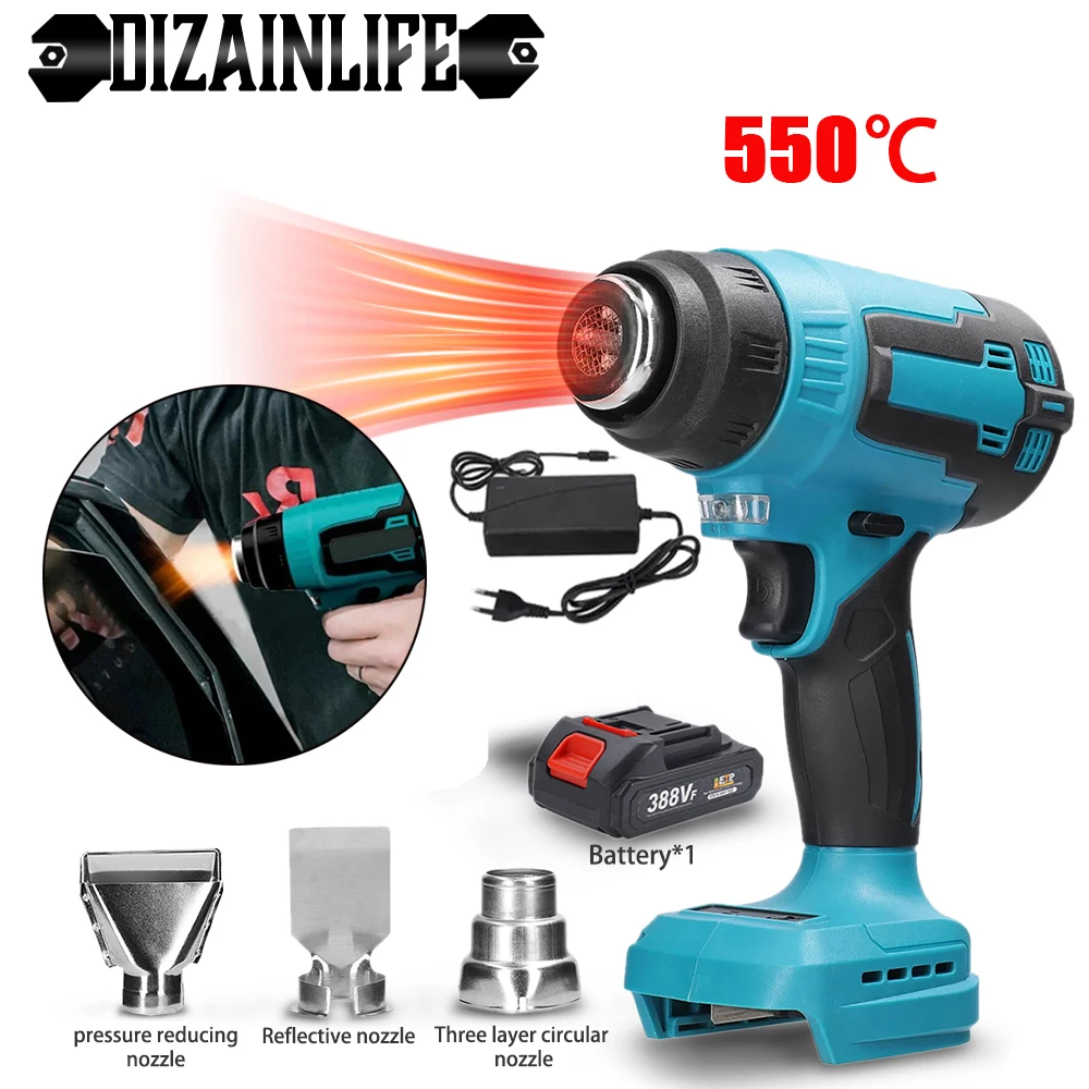 Cordless Heat Gun Hot Air Machine Portable Rechargeable Heating Equipment Soldering Shrink Tools For Makita 18V Battery