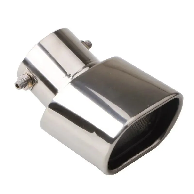 

63 мм универсальный автомобильный квадратный глушитель, наконечник из нержавеющей стали, хромированная отделка, модифицированный автомобильный задний хвостовой горло, выхлопной вкладыш