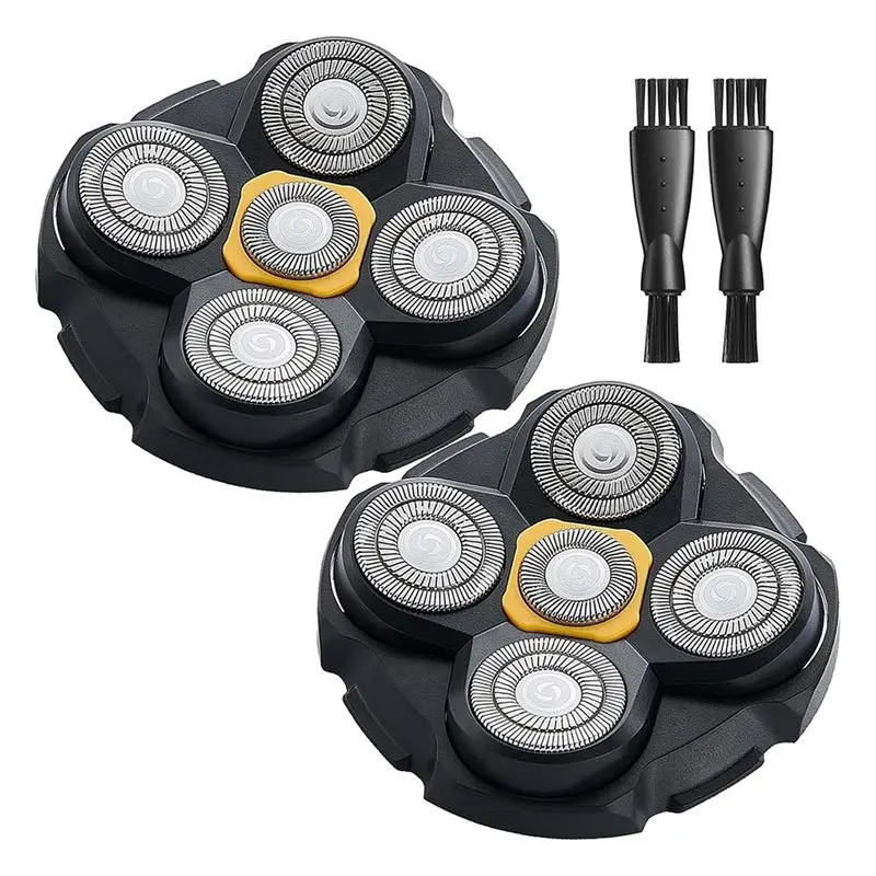 【ESSENTIALS 】For Titanium Head Shaver MTTTBHS,2PCS Replacement Head& 2PCS Cleaning Brush Set
