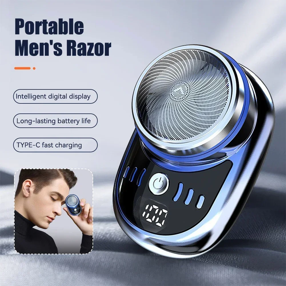 ماكينة حلاقة كهربائية صغيرة USB شحن جيب السفر ماكينة حلاقة لاسلكية محمولة قابلة للفصل مع شاشة ديجيتال ماكينة حلاقة اللحية