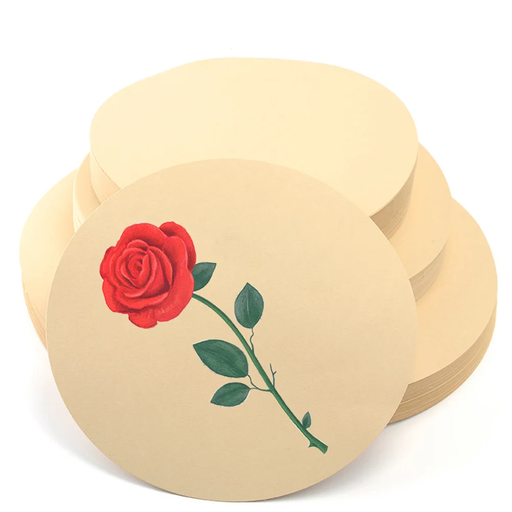 

25 Sheets Round Kraft Drawing Paper Thick Smooth Sketching Pads Ideal for Painting Drawing School Art 36cm Diameter