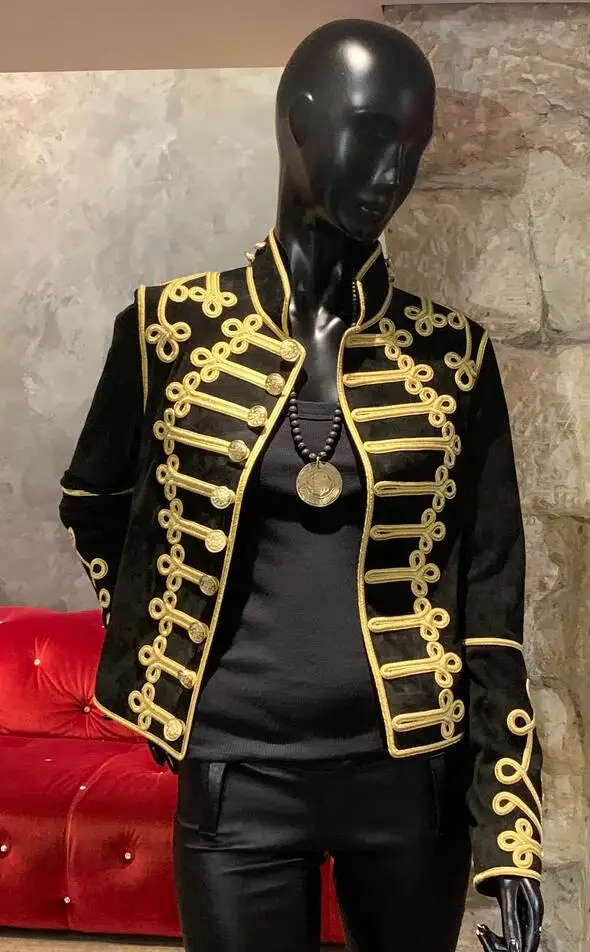 

Historical Women Gothic Steampunk Black Coat Napoleonic Hussar Officer Military Jacket Victorian Civil War Jacket Custom Made