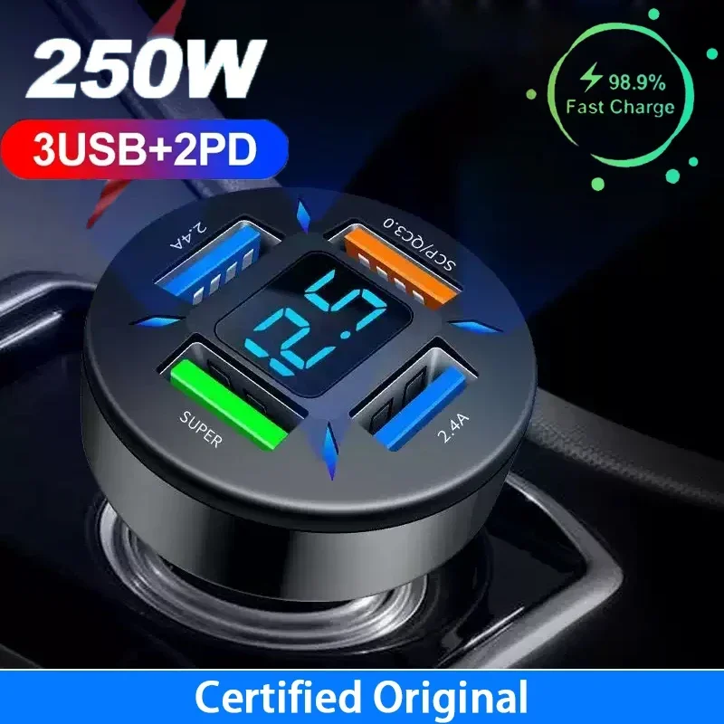 Super fast charging car charger car cigarette lighter car charger USB flash charging head cigarette lighter conversion head