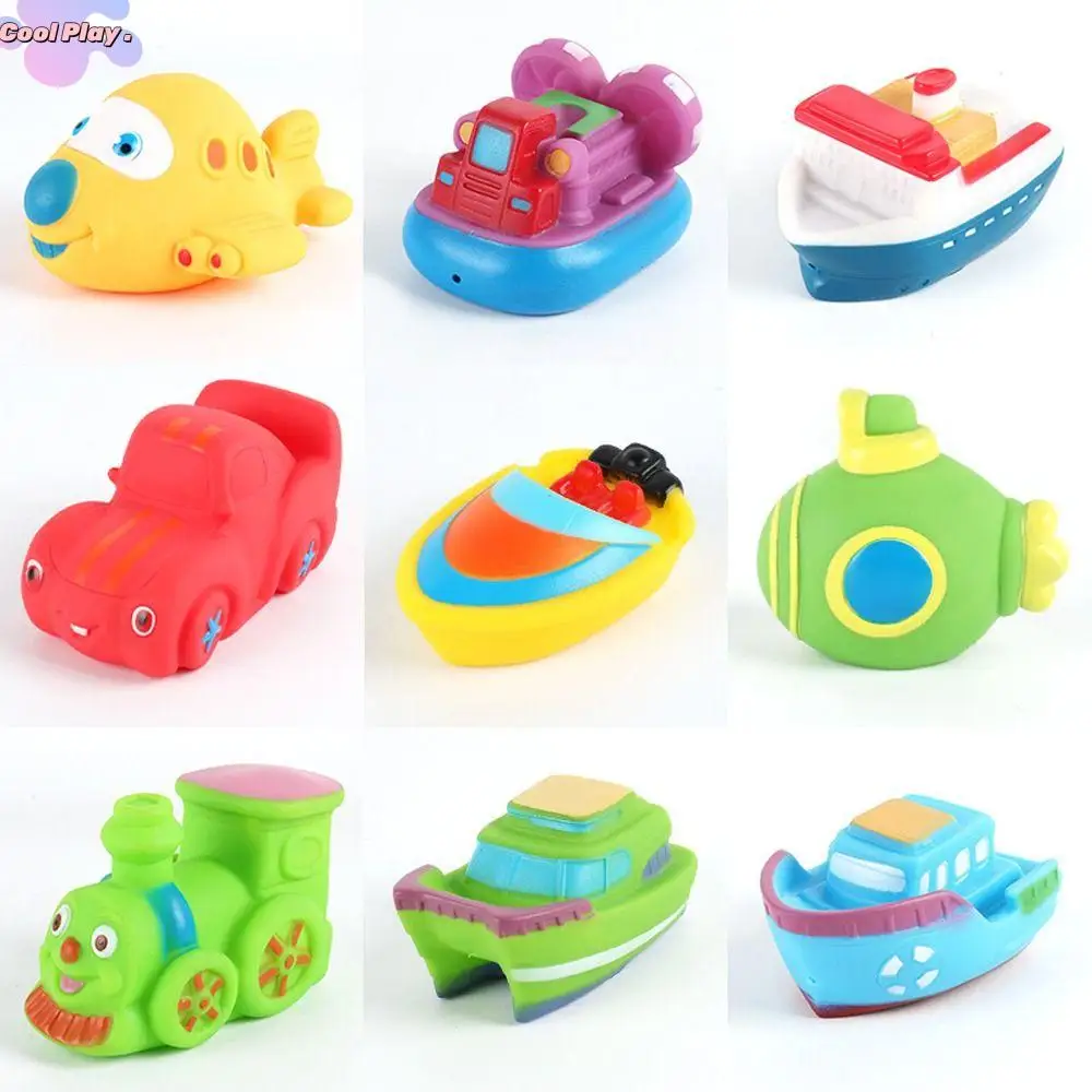 Funny Gifts Boat Plane Baby Bath Toy Water Spray Transportation Swimming Water Toys Float Squeeze PVC Bathing Toy Kids Gift