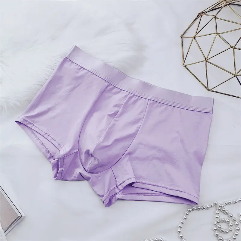 [ คู่ ] Cherry Blossom สีม่วงโรแมนติก Breath Girl Dream กางเกงชั้นในคู่ผ้าฝ้ายตาข่าย Breathable ต่ําเอวกางเกงคู่