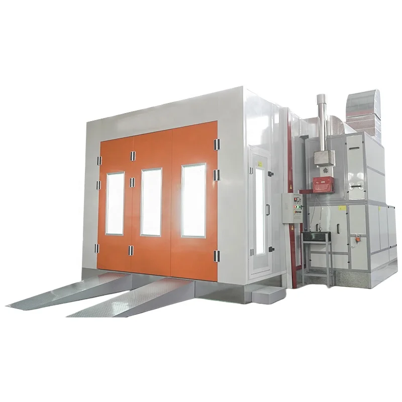 In Collapsible Outdoor Paint Spray Booth for Car Painting Log LX1 Model 6W Diesel Burner Heating LED Lighting