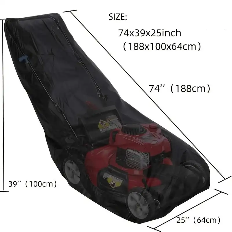 Lawn Mower Cover UV Resistant Heavy Duty Outdoor Garden Push Mower Protective Cover Dust Rain Snow Proof Lawn Machine Cover with