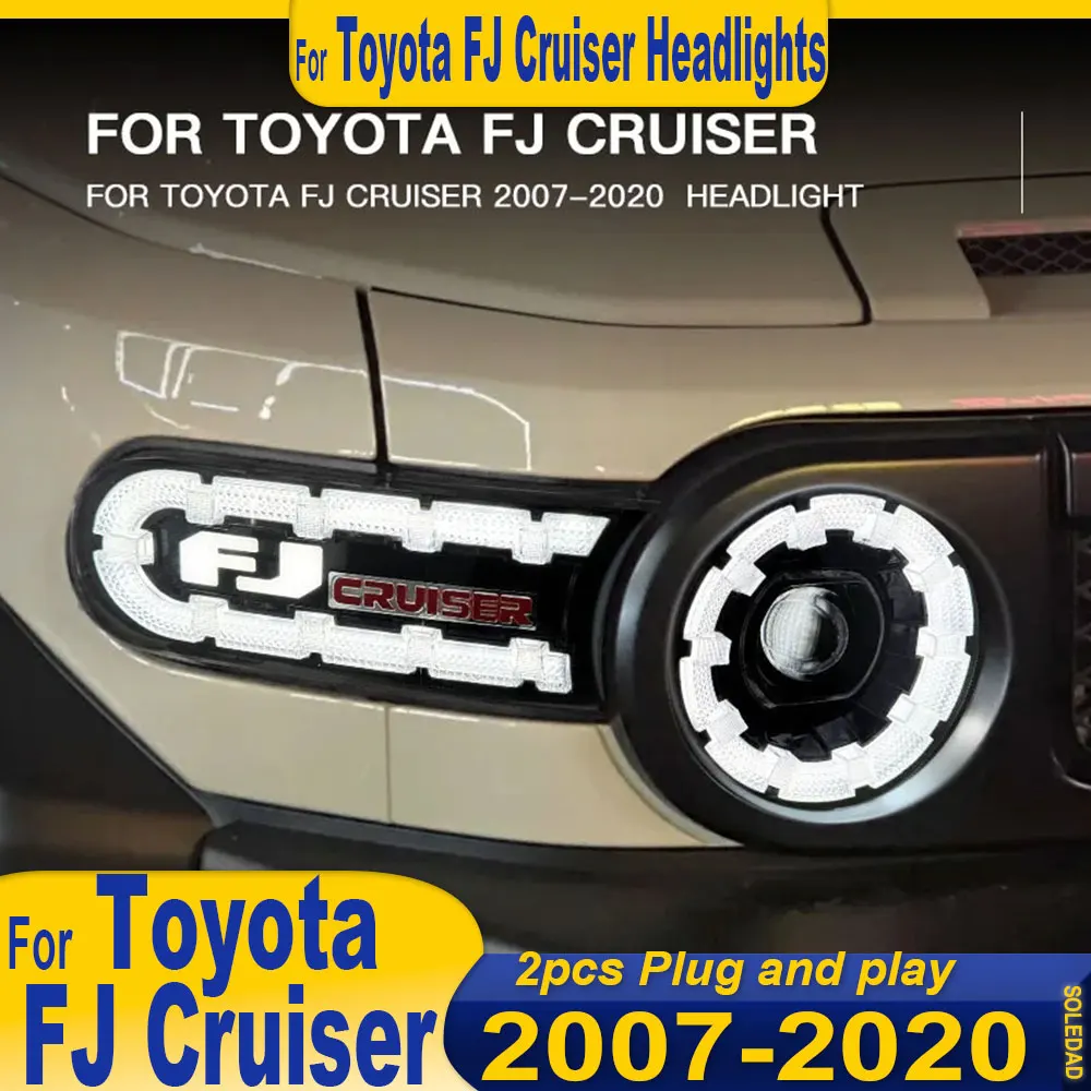 

Car Styling FOR Toyota FJ Cruiser 2007-2020 Front Projector Lens DRL Head Lamp LED Bulbs Car Stuff Auto Mobile Accessory