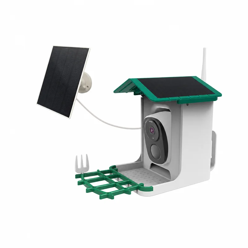Outdoor Camera Bird Feeder F3A with Solar Panel, Bird Monitoring, Remote Viewing, Two-Way Voice and TF or Cloud Storage Option