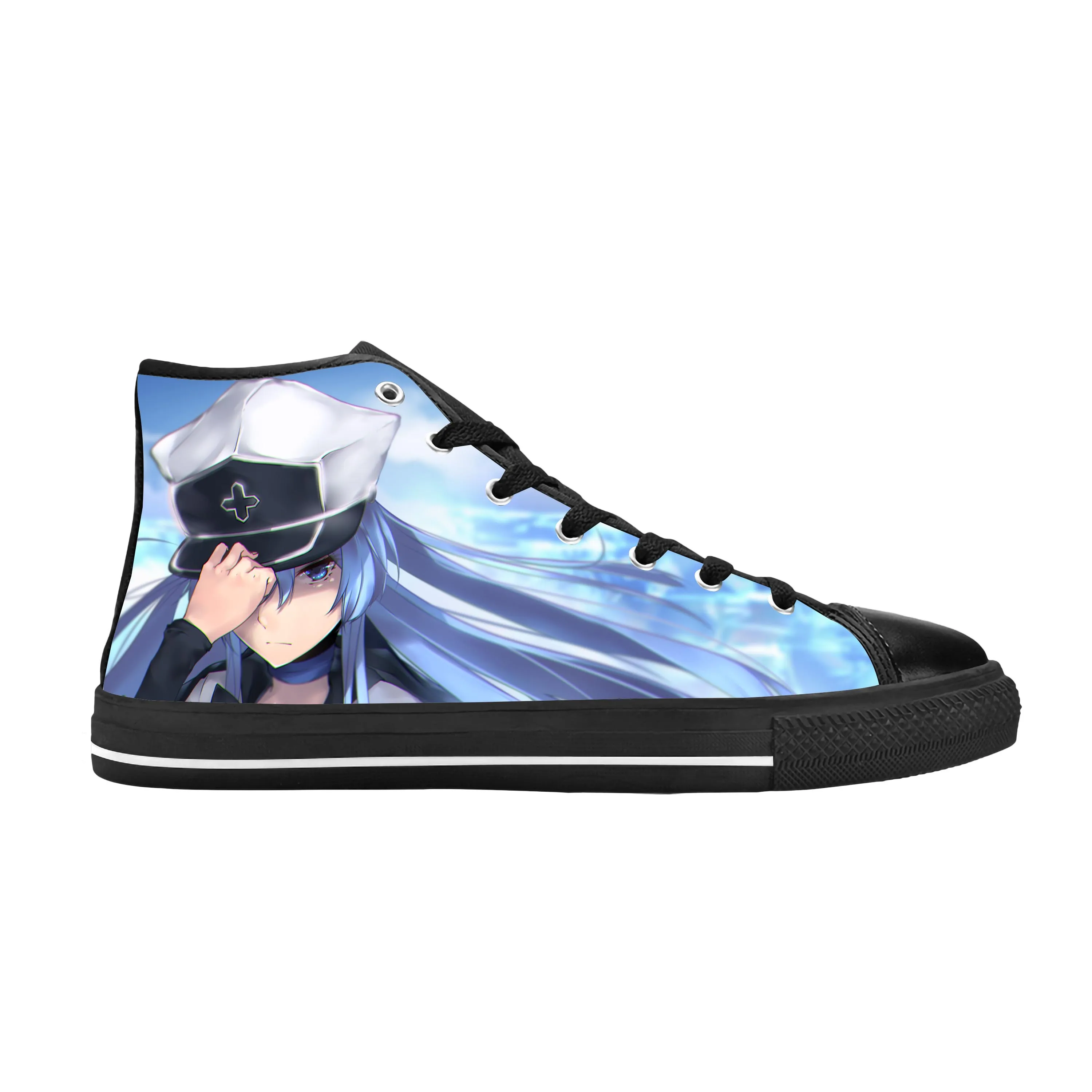 Japanese Anime Manga Comic Akame Ga KILL Esdeath Casual Cloth Shoes High Top Comfortable Breathable 3D Print Men Women Sneakers