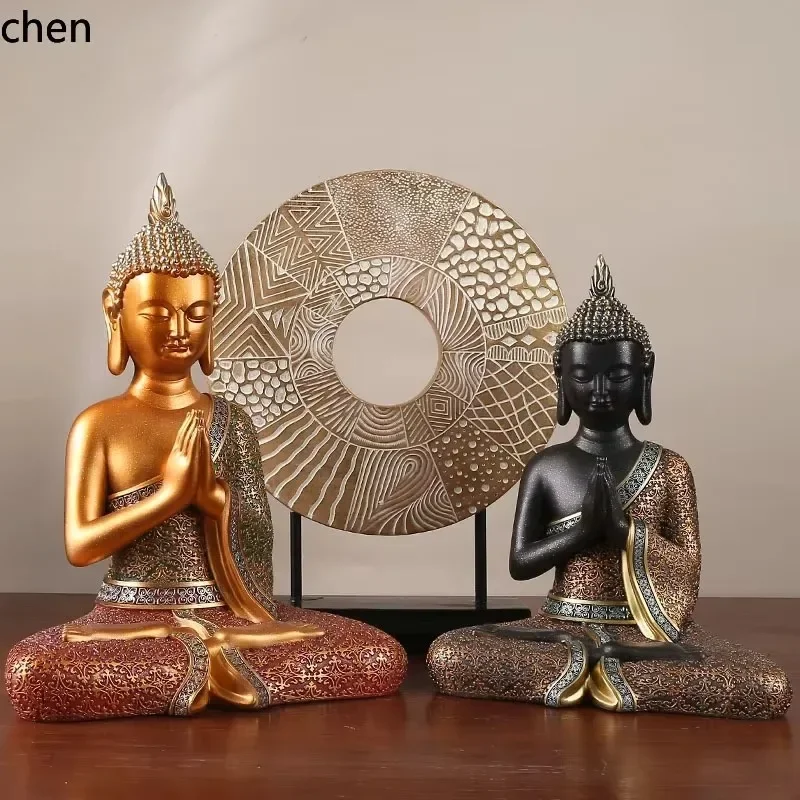 DSA     Buddha Statue Restaurant Sculpture Decoration for Living Room, Study, Villa Ornament