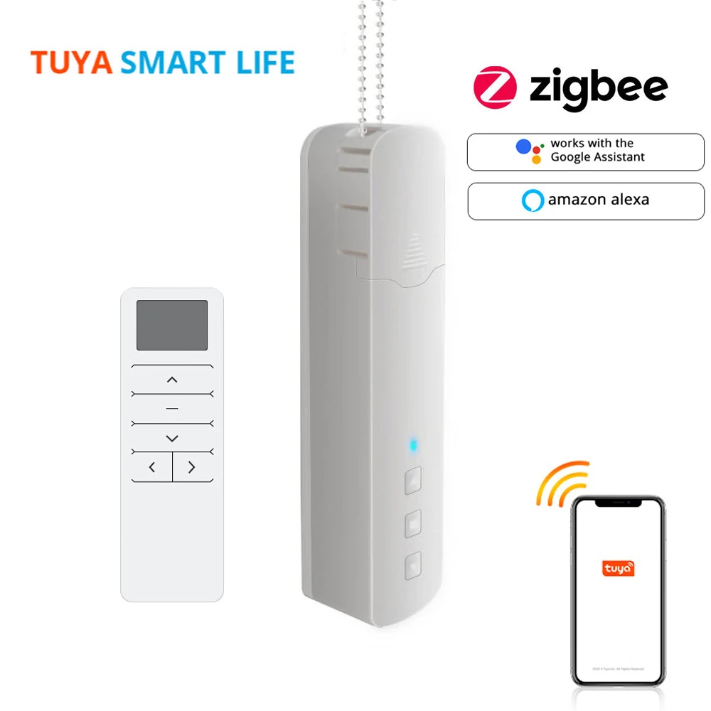 

Tuya Zigbee Roller Shade Driver Zemismart Motors Built in Battery Blind Motor Work with Alexa Google Assistant APP Voice Control