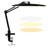 1600 Lumens LED Desk Lamp with Clamp 20 Inches 24W Bright Desk Light Adjustable Arm Dimmable Lamp for Home Office Nail Light