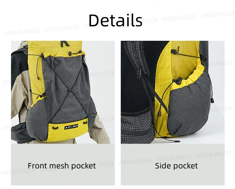 3F UL GEAR Tutor Ultra Rucksack Outdoor Camping 30+10L Ultraleicht UHWMPE Wandern Wasserabweisend Reisen Bergsteigen DAOSHI – Detail 14