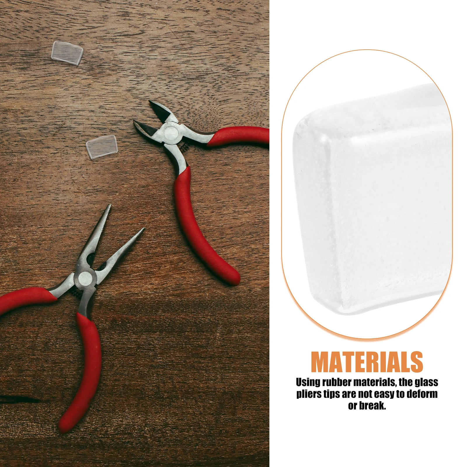 

10pcs PVC Glass Breaking Pliers Set Rubber Tips Replacement Stained Running Ideal for DIY Home Construction Practical Reusable