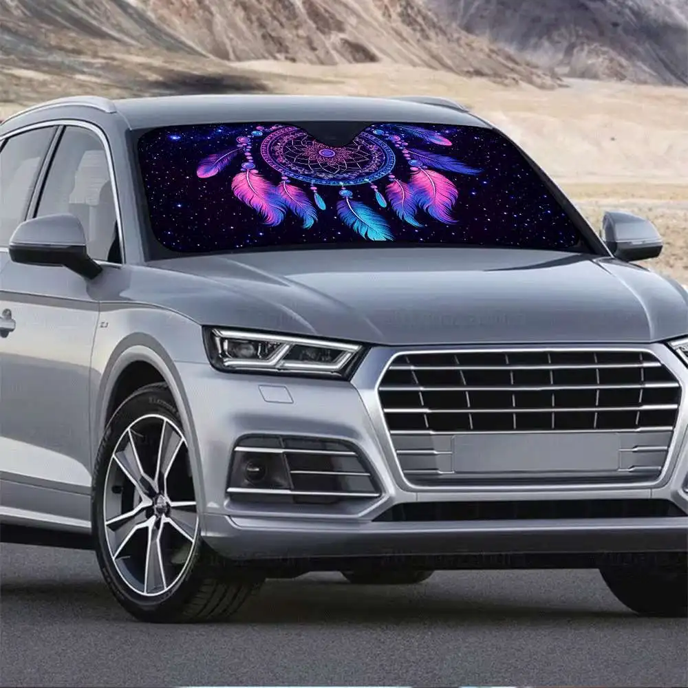 1pc A -Themed Sunshade For Your Car, Designed With A Galaxy Print. It Offers UV Protection To Maintain A Cooler Interior, Is Fol