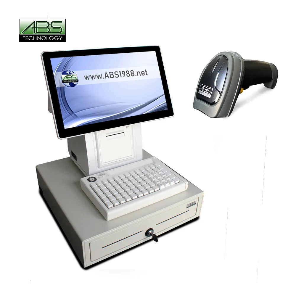 ATV&UTVABS 15-Inch Dual Screen Touchable Integrated Thermal Printer System Small Business Cash Register POS Model ABS6000 Win7/W