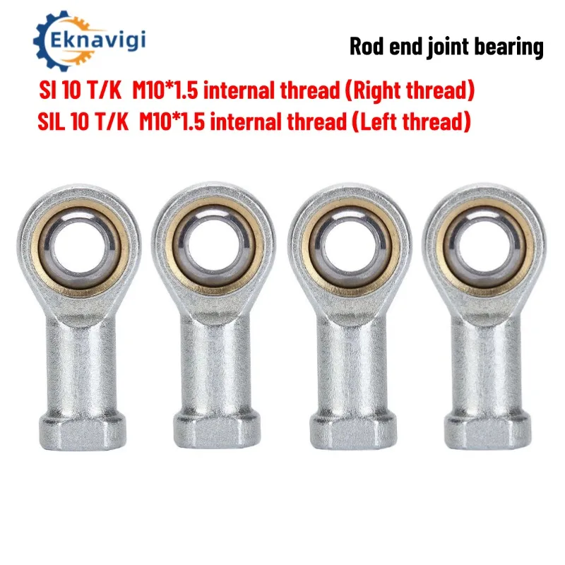 4pcs Si 10 SIL10T/K SA10 SAL10T/K Rod End Bearing Bore size 10mm Economic Self-lubricating Internal Thread, External Thread