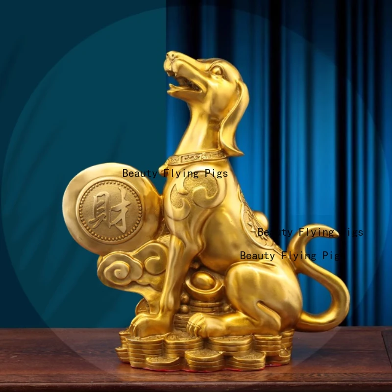 

Metal Dog Ornament Zodiac Dog Metal Statue Metal Animal Handicrafts Home Decoration Living Room Decoration High 12/14/20/23cm