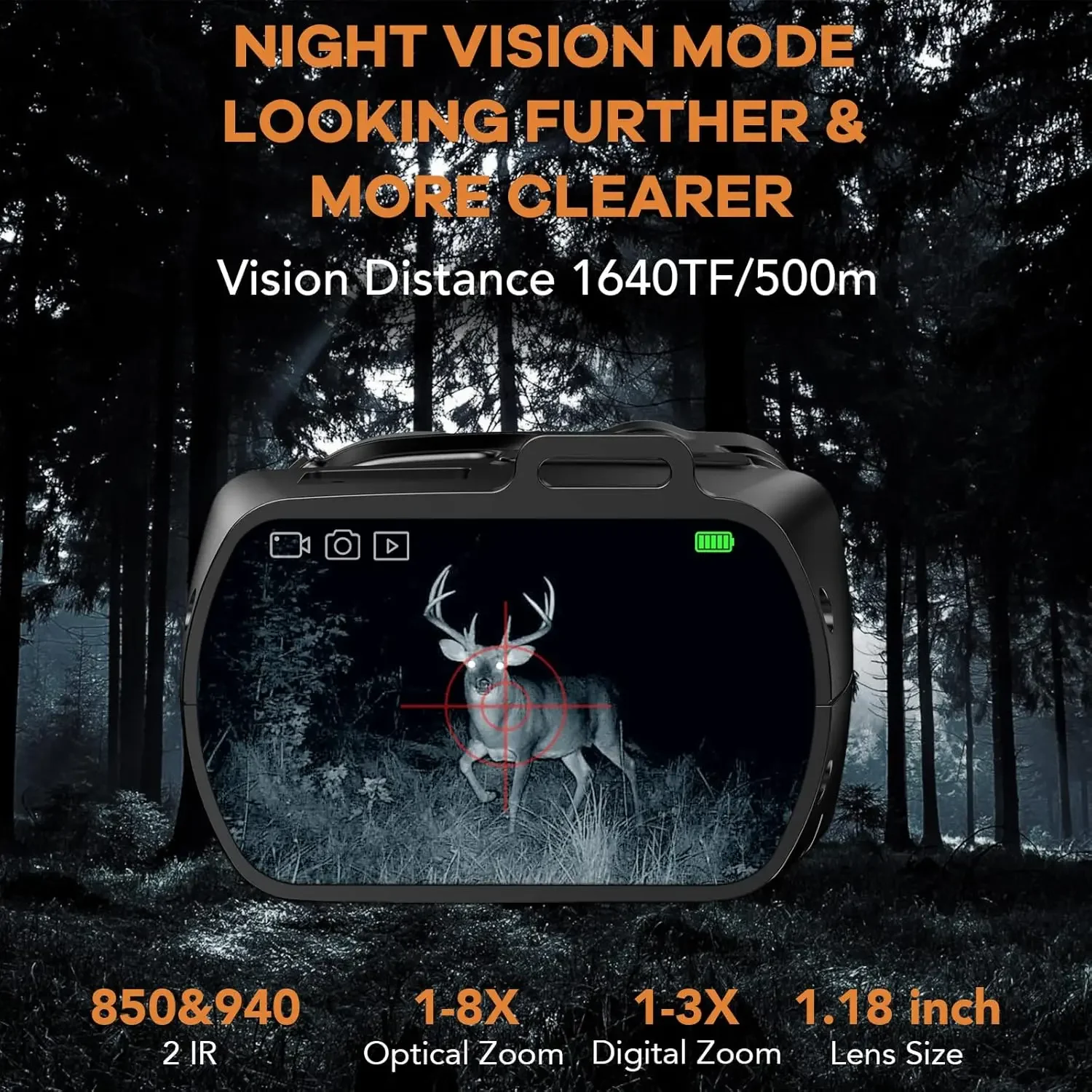 Henbaker CY789 2IR 1-24X Zoom 3in1 Night Vision Binoculars Monocular Night Vision Goggles Mens Gifts Binoculars Night and Day