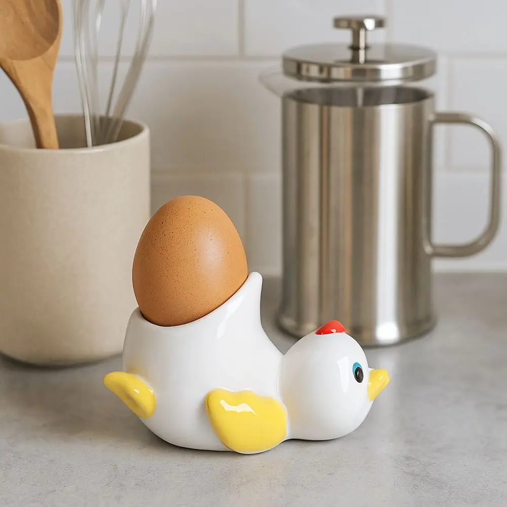 

Creative Ceramic Cartoon Eggs Holder Stable Chicken Shape Chicken Eggs Cup Eggs Display Rack Eggs Stands Desktop Ornaments