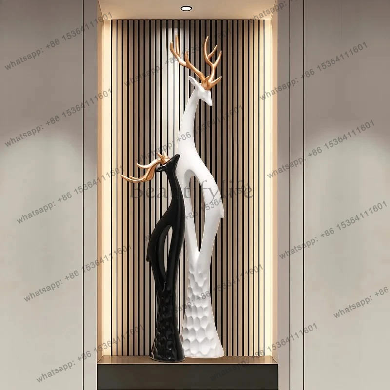 Entrance Hallway Lucky Deer Ornament Light Luxury High-end Entrance Decoration High-end TV Cabinet Vertical Height