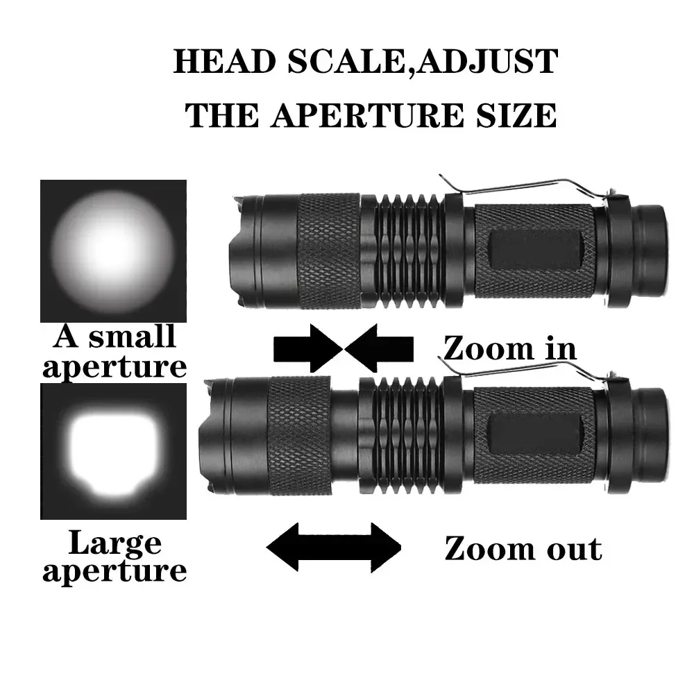 LED Mini Flashlight AA 14500 Battery Waterproof Outdoor Camping Powerful Led Flashlight For Hiking Bicycle Fishing Lighting