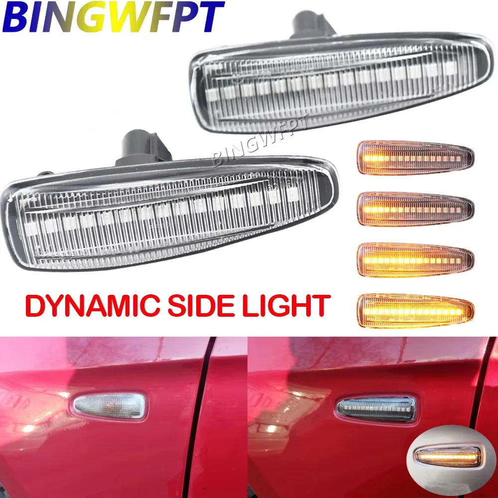 For Mitsubishi Lancer Evolution Evo X Outlander Sport RVR ASX Mirage 2014-2019 LED Dynamic Turn Signal Side Marker Light