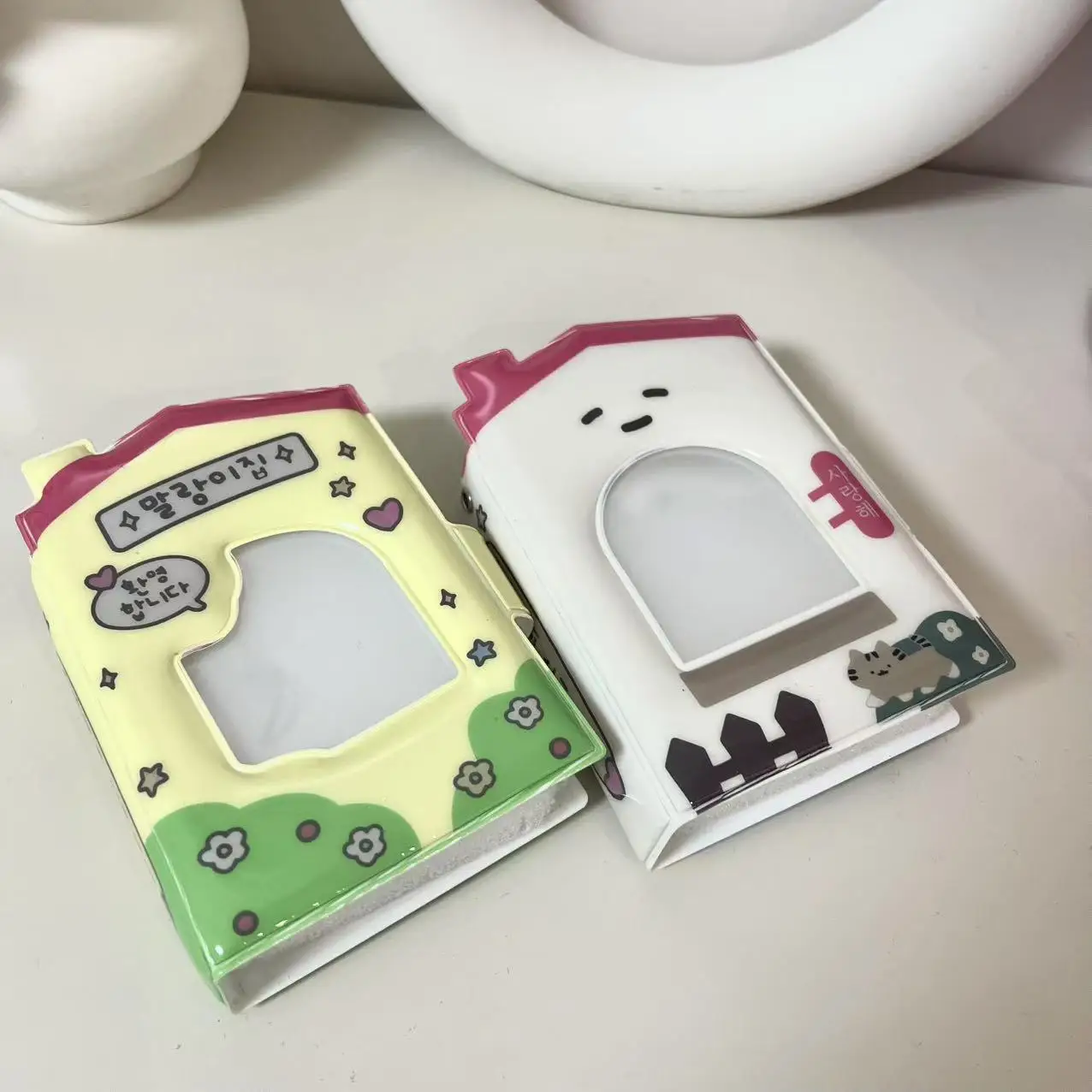 3 Inch Cute Kpop Photocard Holder Book Mini Photo Kpop Album, Hollow Kpop Binder Collector Book 32 Pockets Photo Card Holder