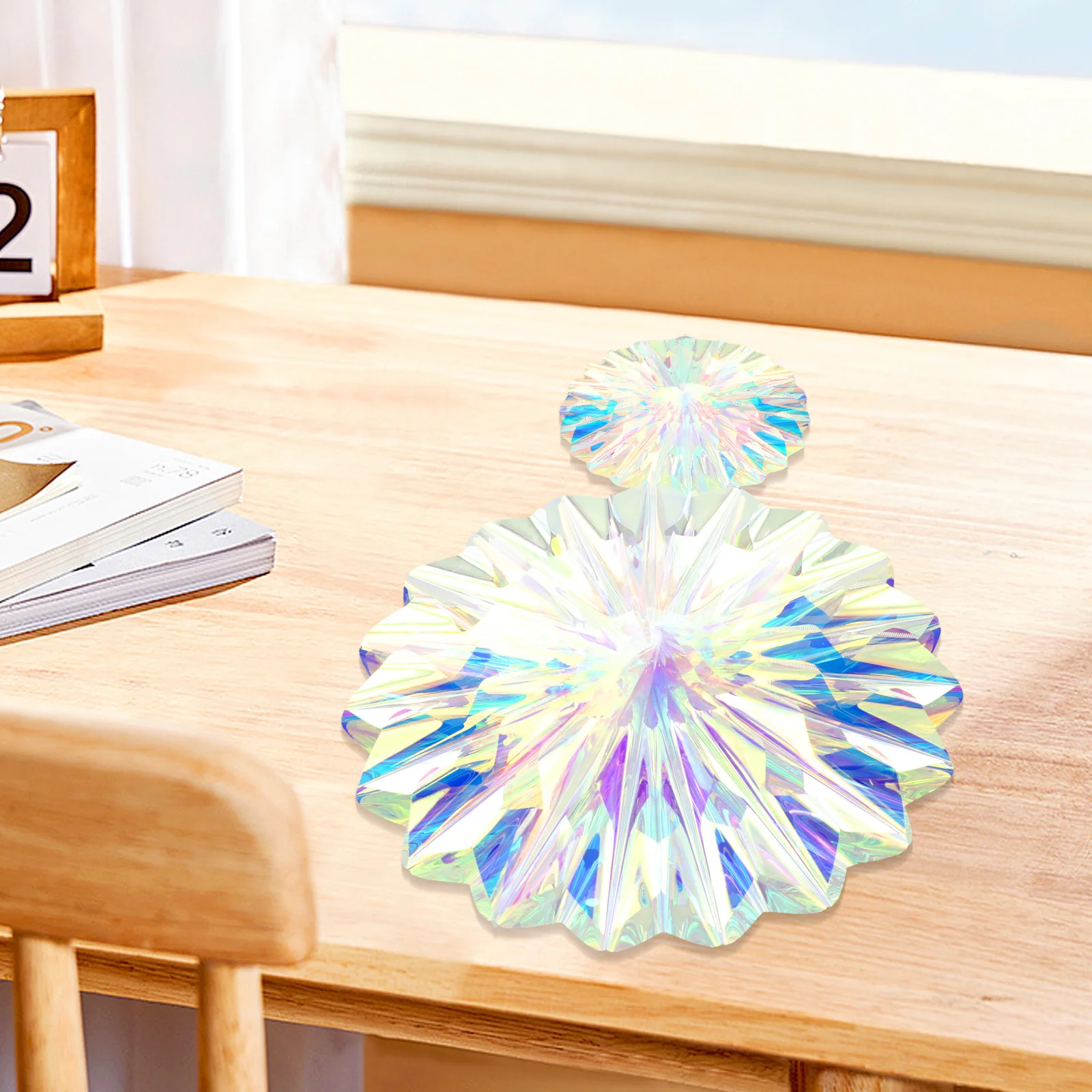 Folding Fans Iridescent Fans Hanging Party Rainbow Replacement Resuable Round Shine Spare Parts Wedding Brand New