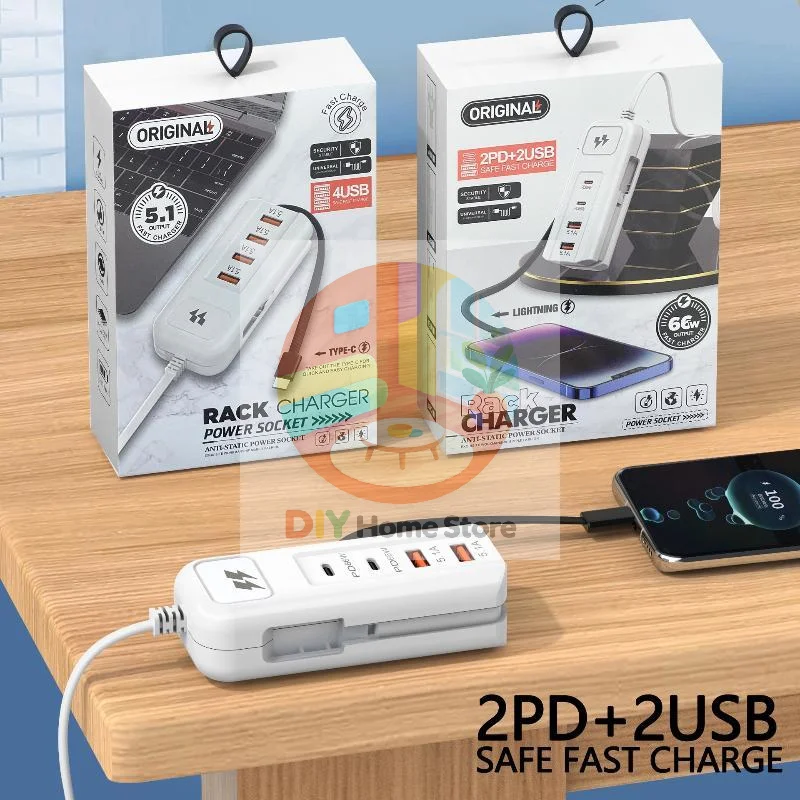 Anti Static 66W Fast Charging Power Socket Ideal Gift Choice Universal Charger Outlet for Home Office Travel