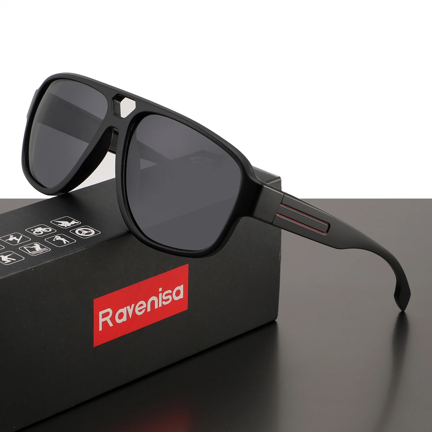 Ravenisa TR90 Polaerzed Gafas de sol para hombres o mujeres UV400 Goggles Gafas de sol deportivas