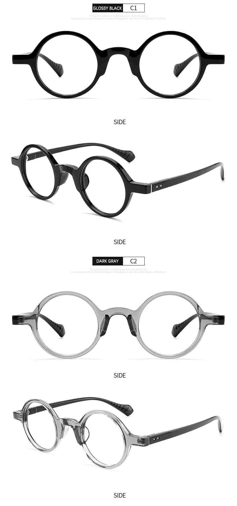 2024 neue Japanische Vintage Große runde Rahmen Acetat Brille Rahmen Männer Brillen Rahmen Frauen Luxus Marke Brillen – Detail 7