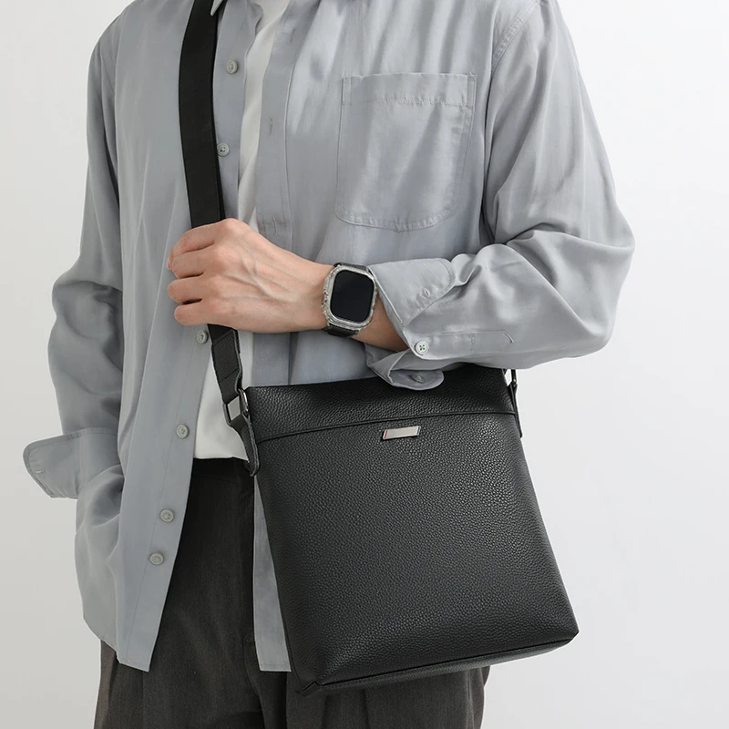 حقيبة كتف عصرية جديدة من جلد البقر للرجال بلون سادة حقيبة كروس 가방 bolsos para hombre sreка sacoche homme #3