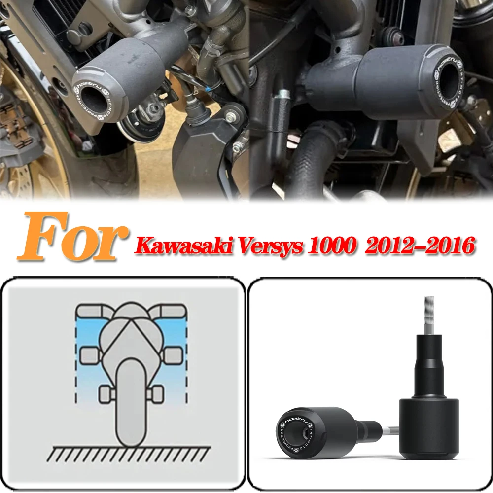لكاواساكي Versys 1000 / 2012 2013 2014 2015 2016 دراجة نارية تحطم حماية بكرات الألومنيوم + ألياف النايلون الزجاجية #1