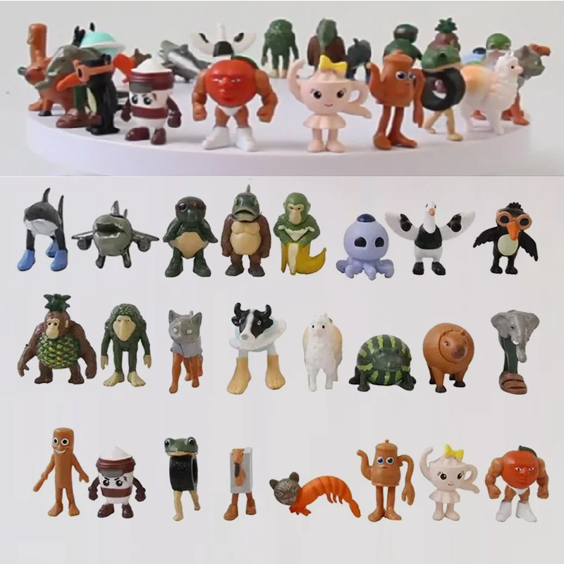 

24Pcs Italian Brainrot Tung Tung Sahur Figures Doll Tralalero Tralala Bombardino Crocodilo Shimpanzini Bananini Model Toy Gift